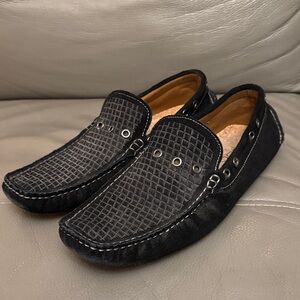 Aldo Black Woven Textured Loafers for Men size 10